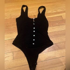 Black strappy bodysuit